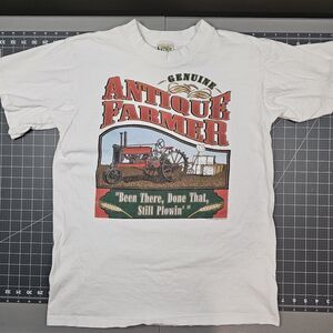 Vintage Antique Farmer Tshirt Large 90s Singlestitch Tractor Cotton USA